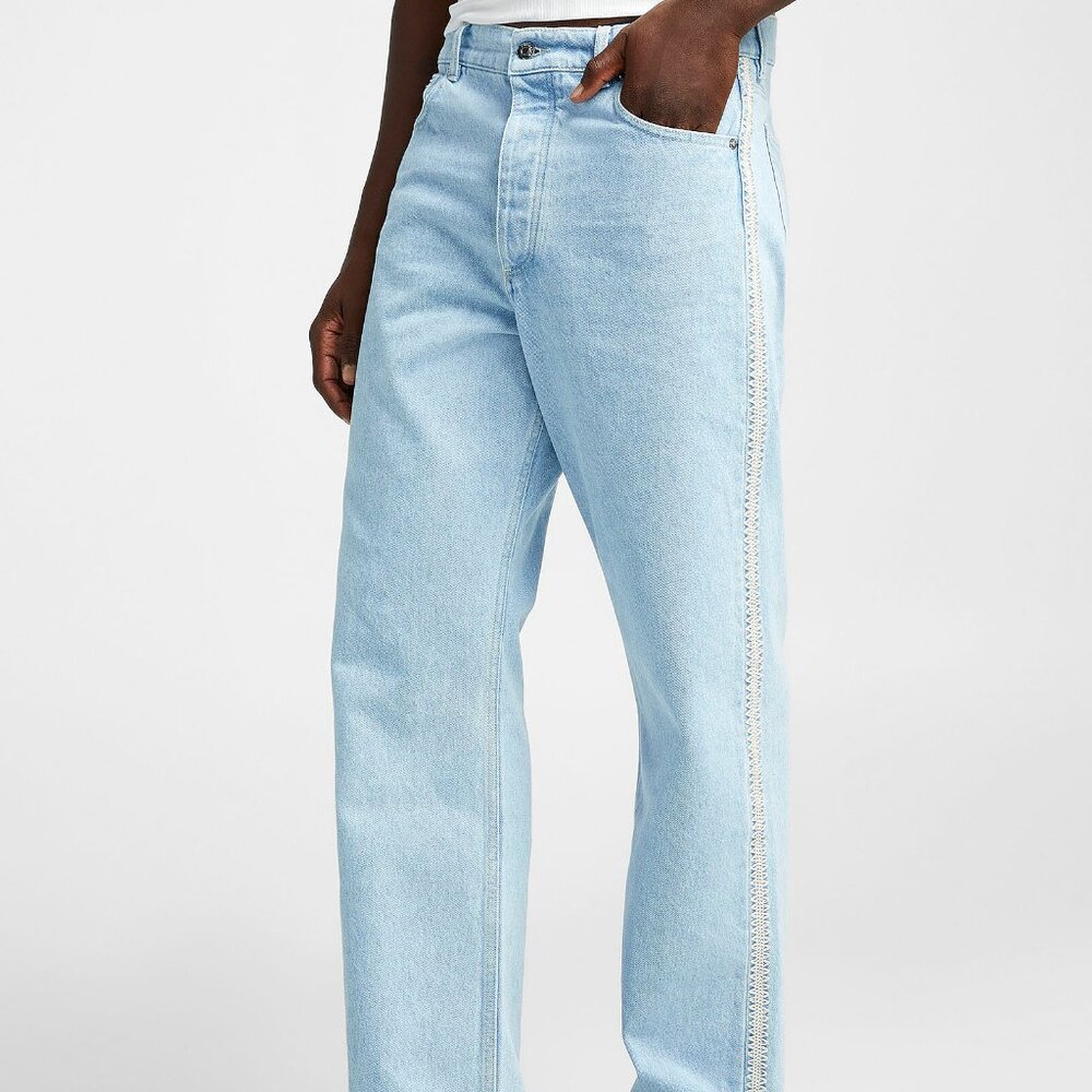 BNWT AW24 NANUSHKA GANNON ECO CROCHETED DENIM JEANS 32 & 34